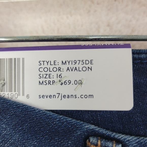 Seven7 NEW Women's 16 Plus Avalon Tummy Less High Rise Skinny Denim Blue Jeans - Picture 12 of 13